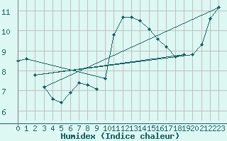 Courbe de l'humidex pour Sausseuzemare-en-Caux (76)