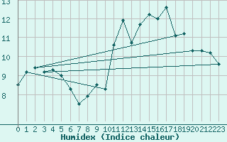 Courbe de l'humidex pour Peille (06)