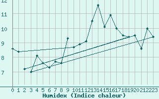 Courbe de l'humidex pour Zumarraga-Urzabaleta