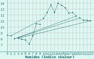 Courbe de l'humidex pour Lachen / Galgenen