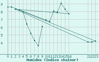 Courbe de l'humidex pour Saint-Haon (43)