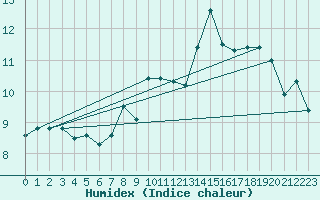 Courbe de l'humidex pour Bealach Na Ba No2