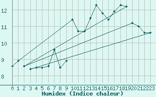 Courbe de l'humidex pour Biere