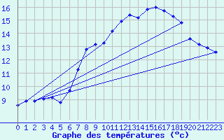 Courbe de tempratures pour Aiguilles Rouges - Nivose (74)