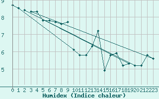 Courbe de l'humidex pour Coulommes-et-Marqueny (08)