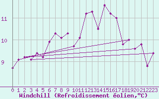 Courbe du refroidissement olien pour Amur (79)