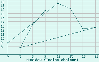 Courbe de l'humidex pour Kamennaja Step