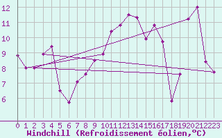 Courbe du refroidissement olien pour Wiener Neustadt