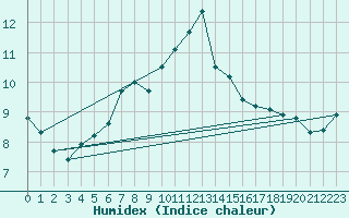 Courbe de l'humidex pour Chaumont (Sw)