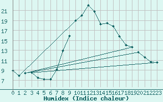 Courbe de l'humidex pour Ried Im Innkreis