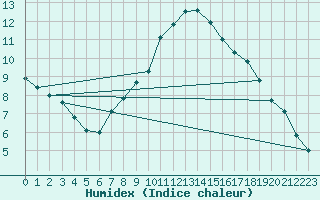 Courbe de l'humidex pour Neuhaus A. R.