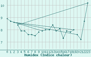 Courbe de l'humidex pour Diepholz