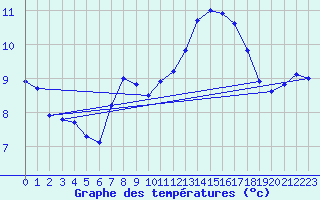 Courbe de tempratures pour Mont-Aigoual (30)