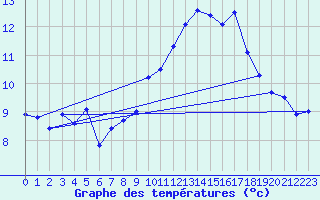 Courbe de tempratures pour Pointe de Chassiron (17)