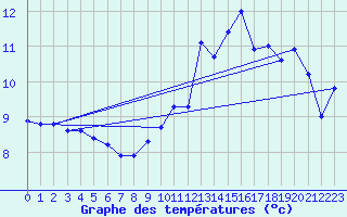 Courbe de tempratures pour Chapelle-Guillaume (28)