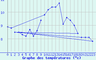 Courbe de tempratures pour Neustadt am Kulm-Fil