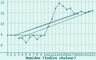 Courbe de l'humidex pour Saint-Igneuc (22)