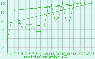 Courbe de l'humidit relative pour Loferer Alm