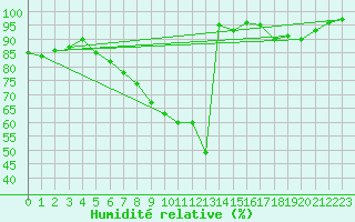 Courbe de l'humidit relative pour Pizen-Mikulka