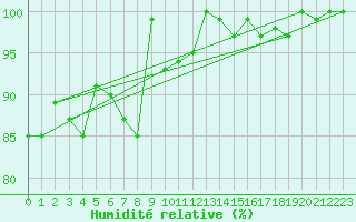 Courbe de l'humidit relative pour Grimsel Hospiz