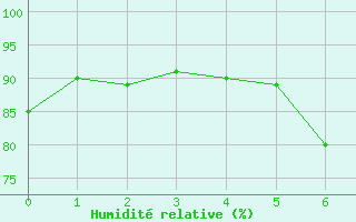 Courbe de l'humidit relative pour Forde / Bringelandsasen