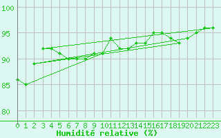 Courbe de l'humidit relative pour Sausseuzemare-en-Caux (76)