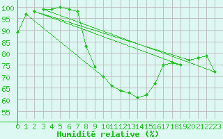 Courbe de l'humidit relative pour Skagen