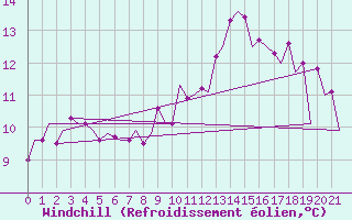 Courbe du refroidissement olien pour Lelystad