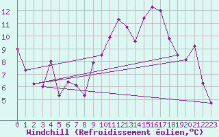 Courbe du refroidissement olien pour Salon-de-Provence (13)