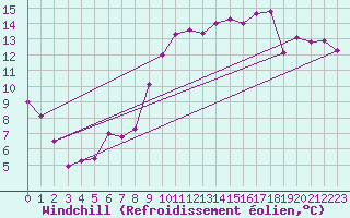 Courbe du refroidissement olien pour Schauenburg-Elgershausen
