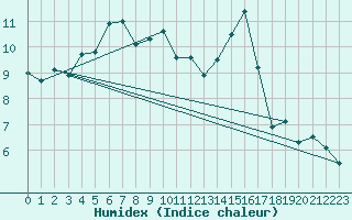 Courbe de l'humidex pour Embrun (05)