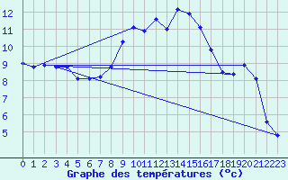 Courbe de tempratures pour Manschnow