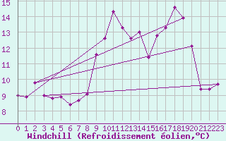 Courbe du refroidissement olien pour Sari d