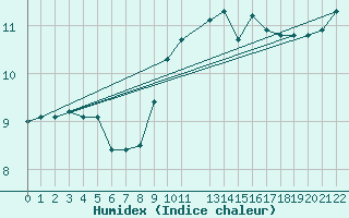 Courbe de l'humidex pour Braganca