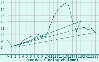 Courbe de l'humidex pour Selonnet - Chabanon (04)