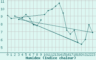 Courbe de l'humidex pour Grainet-Rehberg