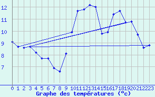 Courbe de tempratures pour Ancey (21)