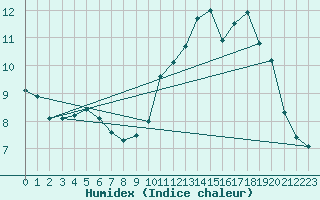 Courbe de l'humidex pour Boulaide (Lux)