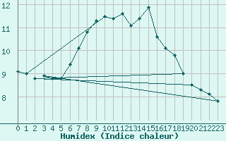 Courbe de l'humidex pour Lauwersoog Aws