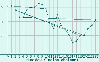 Courbe de l'humidex pour Braunlauf (Be)