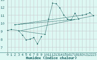 Courbe de l'humidex pour Giessen