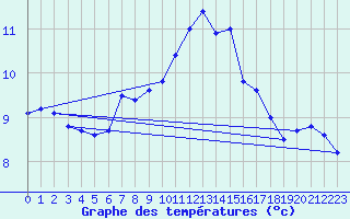 Courbe de tempratures pour Koppigen