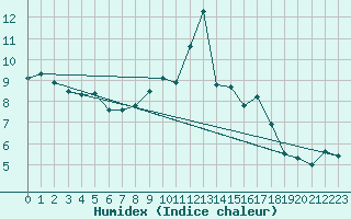 Courbe de l'humidex pour Ahaus