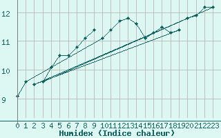 Courbe de l'humidex pour Neufchtel-Hardelot (62)