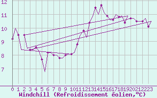 Courbe du refroidissement olien pour Platform P11-b Sea