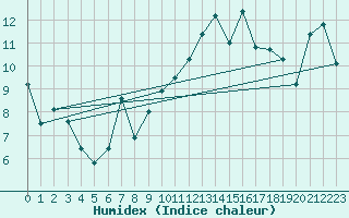 Courbe de l'humidex pour Nice (06)