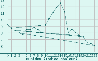 Courbe de l'humidex pour Norderney