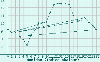 Courbe de l'humidex pour Herwijnen Aws