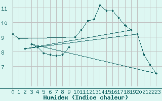 Courbe de l'humidex pour Nice (06)