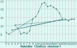 Courbe de l'humidex pour Marnitz